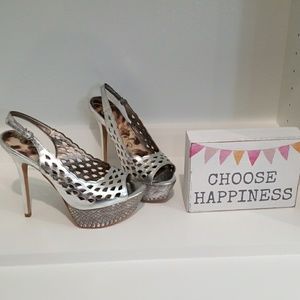 Sam Edelman Meyer Silver Platform Size 8